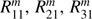 $ R_{11}^m,R_{21}^m,R_{31}^m $
