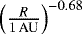 $\left( \frac{R}{1\,\textrm{AU}} \right)^{-0.68}$