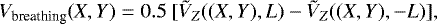 \begin{equation*} V_{\textrm{breathing}}(X,Y) = 0.5\ [\tilde{V}_Z((X,Y), L) - \tilde{V}_Z((X,Y), -L)],\end{equation*}