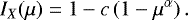 \begin{align*} I_X(\mu) = 1-c\left(1-\mu^{\alpha}\right).\nonumber \end{align*}
