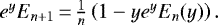 $e^{y} E_{n&#x002B;1}\,{=}\,\frac{1}{n}\left(1-y e^{y} E_{n}(y)\right).$