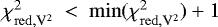 $\chi_{\mathrm{red, V^2}}^2~<~\mathrm{min} (\chi_{\mathrm{red, V^2}}^2) &#x002B; 1$