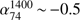$ \alpha_{74}^{1400}\sim-0.5 $