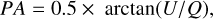 $$ PA=0.5\times\text{arctan}{(U/Q)}, $$