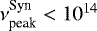 $\nu^{\textrm{Syn}}_{\textrm{peak}} <10^{14}$