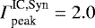 $\Gamma^{\textrm{IC,Syn}}_{\textrm{peak}}=2.0$