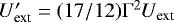 $U&#x0027;_{\textrm{ext}}= (17/12) \mathrm{\Gamma}^2 U_{\textrm{ext}}$