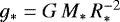 $g_*=G\,M_*\,R_*^{-2}$