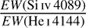 $ \frac{EW{(\text{Si IV 4089})}}{EW{(\text{He I 4144})}} $