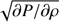 $ \sqrt{\partial P/\partial\rho} $