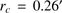 $ r_c=0.26{^\prime } $