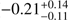$ -0.21_{-0.11}^{+0.14} $
