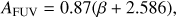 $$ A_\text{FUV}=0.87{(\beta+2.586)}, $$