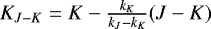 $K_{J-K} = K - \frac{k_K}{k_J-k_K} (J-K)$