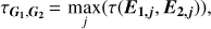 $$\tau {G_{1,}}{G_2} = \mathop {\max }\limits_j (\tau ({{\boldsymbol E_{1,j,}}}{{\boldsymbol E_{2,j}}})),$$