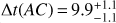 $\Delta t(AC) = 9.9_{ - 1.1}^{ + 1.1}$