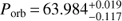 $P_\text{orb}\,{=}\,63.984^{+0.019}_{-0.117}$