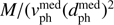 $$M/(v_{{\rm{ph}}}^{{\rm{med}}}{(d_{{\rm{ph}}}^{{\rm{med}}})^2})$$