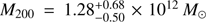 $ M_{200}=1.28_{-0.50}^{+0.68}\times10^{12}M_\odot $