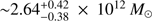 $ \textstyle\sim2.64_{-0.38}^{+0.42}\times10^{12}\;M_\odot $