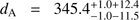 $ d_\mathrm A=345.4_{-1.0-11.5}^{+1.0+12.4} $