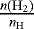 $\frac{n(\mathrm{H_2})}{n_{\mathrm{H}}}$