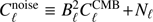 $C^{\rm noise}_{\ell} \equiv B^2_{\ell} C^{\rm CMB}_{\ell} + N_{\ell}$