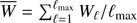 $\overline{W}=\sum^{\ell_{\rm max}}_{\ell=1}W_{\ell}/\ell_{\rm max}$