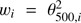 $ \textstyle w_i=\theta_{500,i}^2 $