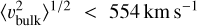 $ \textstyle{\langle\upsilon_\text{bulk}^2\rangle}^{1/2}<554\text{km s}^{-1} $