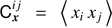 $ \mathrm C_x^{ij}={\langle x_ix_j\rangle} $