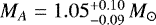 $M_A = 1.05^{&#x002B;0.10}_{-0.09}\,M_{\odot}$