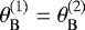 $\theta_{\rm{{B}}}^{(1)} = \theta_{\rm{{B}}}^{(2)}$