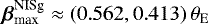 ${\boldsymbol{\beta}}_{\textrm{max}}^{\textrm{NISg}} \approx (0.562, 0.413)\,\theta_{\rm{{E}}}$