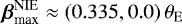 ${\boldsymbol{\beta}}_{\textrm{max}}^{\textrm{NIE}} \approx (0.335, 0.0)\,\theta_{\rm{{E}}}$