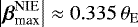 $\left|{\boldsymbol{\beta}}_{\textrm{max}}^{\textrm{NIE}}\right| \approx 0.335\,\theta_{\rm{{E}}}$
