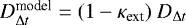$D_{\mathrm{\Delta} t}^{\text{model}} = (1 - {\kappa}_{\textrm{ext}})\ D_{\mathrm{\Delta} t}$