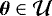 $\boldsymbol{\theta} \in \mathcal{U}$