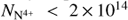 ${N_{{{\text{N}}^{4 + }}}} < 2 \times {10^{14}}$