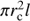 $\pi r_{\text{c}}^2l$