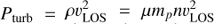 ${P_{{\text{turb}}}} = \rho v_{{\text{LOS}}}^2 = \mu {m_p}nv_{{\text{LOS}}}^2$