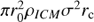 $\pi r_0^2{\rho _{ICM}}{\sigma ^2}{r_{\text{c}}}$