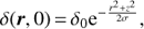 $ \begin{aligned} \delta (\boldsymbol{r},0)\,{=}\,\delta_{0}\mathrm{{e}}^{-\frac{r^{2}+z^{2}}{2\sigma}}, \end{aligned} $