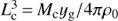 $ L_\mathrm{{c}}^3\,{=}\,M_\mathrm{{c}} y_\mathrm{{g}}/4\pi \rho_0 $