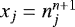 $x_j=n_j^{n&#x002B;1}$