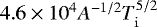 $\smash{4.6\times10^4 A^{-1/2} T_{\mathrm{i}}^{5/2}}$