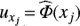 $ {u_{{x_j}}} = \hat \Phi ({x_j}) $