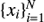 $ \{ {x_i}\} _{i = 1}^N $