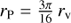 $${r_{\rm{P}}} = \tfrac{{3\pi }}{{16}}{r_{\rm{v}}}$$