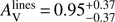 $ A_\mathrm{V}^\mathrm{lines}\,{=}\,0.95^{+0.37}_{-0.37} $